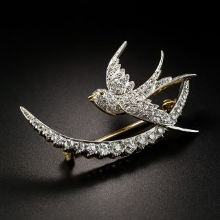 Edwardian Swallow and Crescent Pin - 4