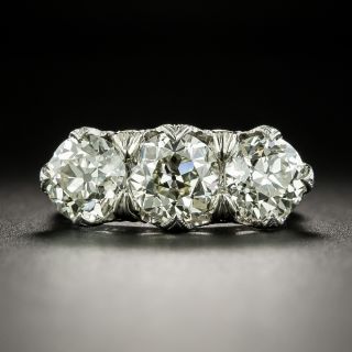 Edwardian Three-Stone 3.81 Carat Total Weight Diamond Ring - GIA - 2