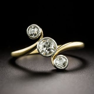 Edwardian Three-Stone Diamond Bypass Ring - 3