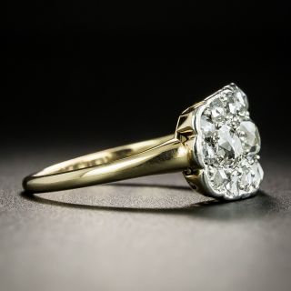 Edwardian Three-Stone Diamond Cluster Ring