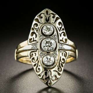 Edwardian Three-Stone Diamond Dinner Ring - 2