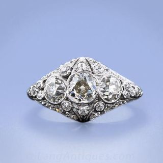 Edwardian Three-Stone  Diamond Ring
