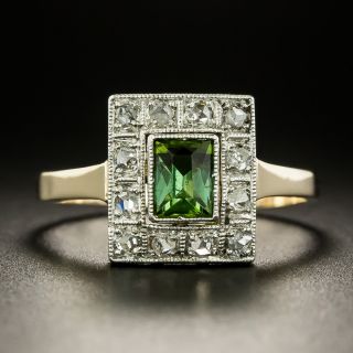 Edwardian Tourmaline and Rose-Cut Diamond Ring - 2