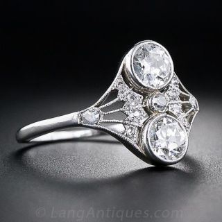 Edwardian Twin Diamond Dinner Ring
