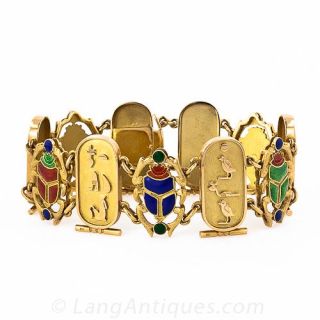 Egyptian Motif Enamel Bracelet