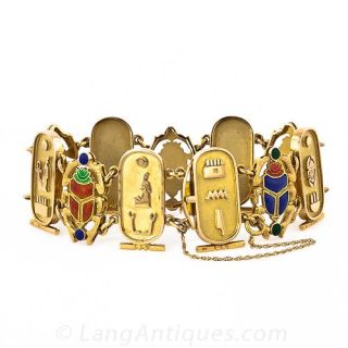 Egyptian Motif Enamel Bracelet