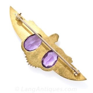 Egyptian Revival  Amethyst Pin