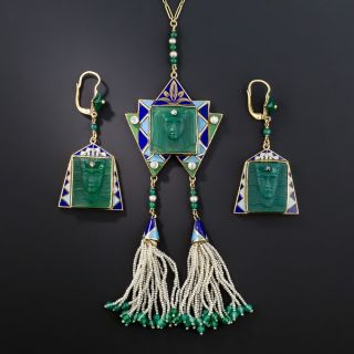 Egyptian Revival Necklace And Earrings - 1
