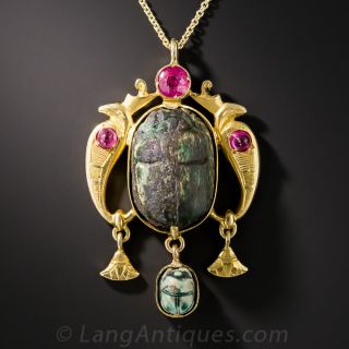 Egyptian Revival Scarab Pendant