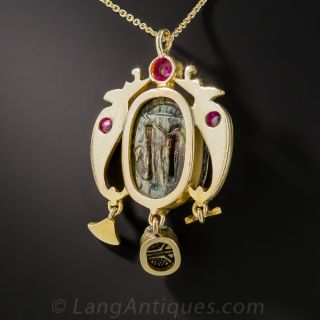 Egyptian Revival Scarab Pendant