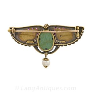 Egyptian Revival Scarab Pin