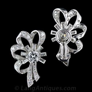 Elegant Diamond Ear Clips, Circa 1930's