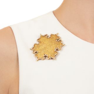 Elizabeth Gage 18K Diamond Snowflake Brooch