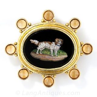 Elizabeth Locke Micro Mosaic Dog Brooch and Pendant - 2