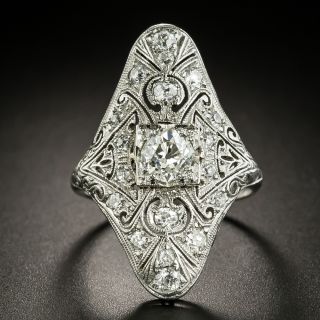 Elongated Art Deco Diamond Dinner Ring - 2