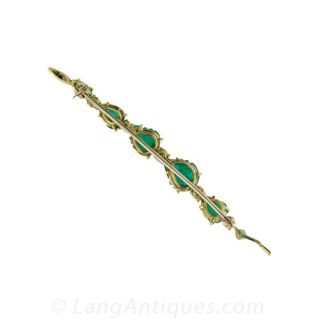 Emerald and Diamond Bar Pin