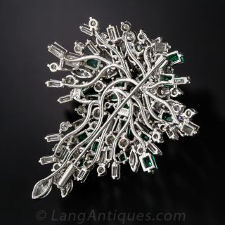 Emerald and Diamond Cluster Brooch