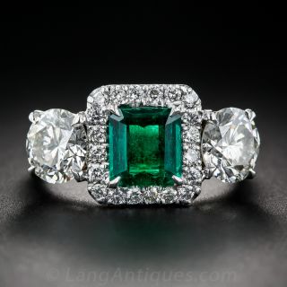 Emerald and Diamond Estate Ring