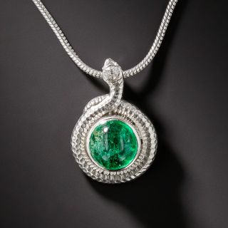 Emerald and Diamond Serpent Pendant