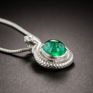 Emerald and Diamond Serpent Pendant