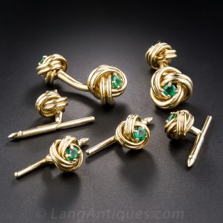 Emerald Cufflink and Stud Set