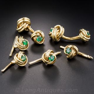 Emerald Cufflink and Stud Set