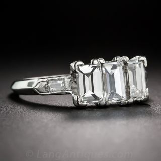 Emerald-Cut Diamond Three-Stone Ring
