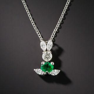 Emerald Diamond & Platinum Bunny Pendant