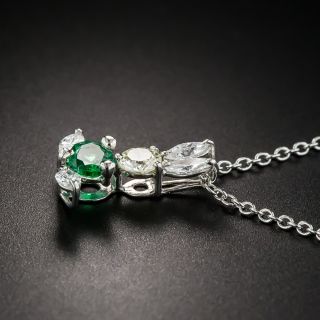 Emerald Diamond & Platinum Bunny Pendant