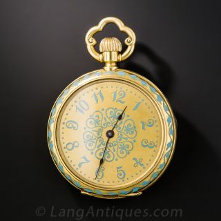 Enamel and Diamond Pendant Watch by Bailey, Banks & Biddle