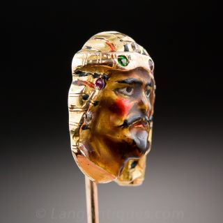 Enamel and Gemstone Sheik Stickpin