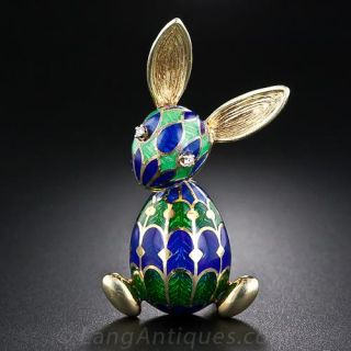 Enamel Easter Bunny Brooch
