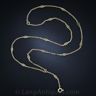 Enamel Filigree Watch Chain Necklace