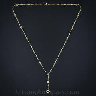 Enamel Filigree Watch Chain Necklace