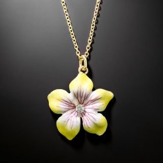 Enamel Flower Pendant - 4