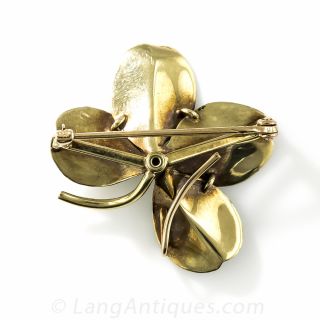 Enamel Four Leaf Clover Pin by Krementz