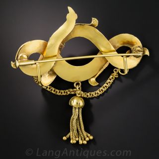 Enamel Serpent Tassel Brooch