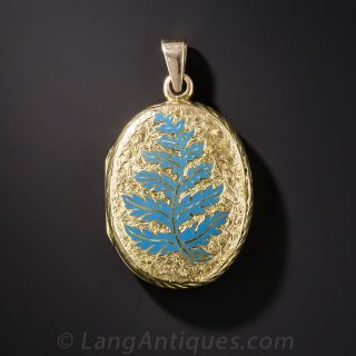 Enameled and Engraved Antique Locket