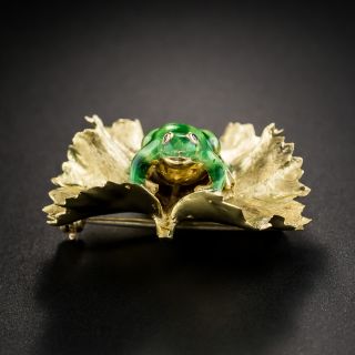 Enameled Frog Pin by Kurt Gutmann