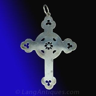 Enameled Sterling Cross Pendant