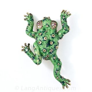 Enameled Tree Frog Pin