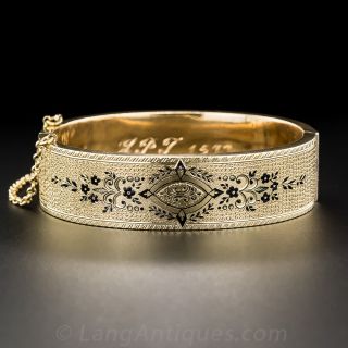 Enameled Victorian Bangle Bracelet