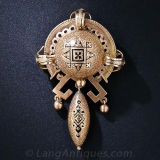 Enameled Victorian Brooch