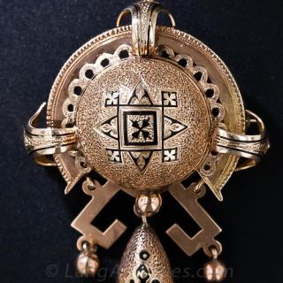 Enameled Victorian Brooch