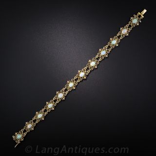 English 15K Gold and Opal Bracelet