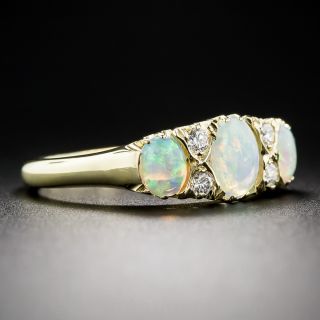 English 18k Opal and Diamond Ring