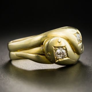 English 18K Twin Snake Ring 