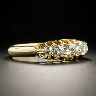 English 18K Vintage Style Five-Stone Diamond Band