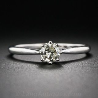 English .35 Carat Champagne Diamond Solitaire 