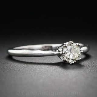 English .35 Carat Champagne Diamond Solitaire 